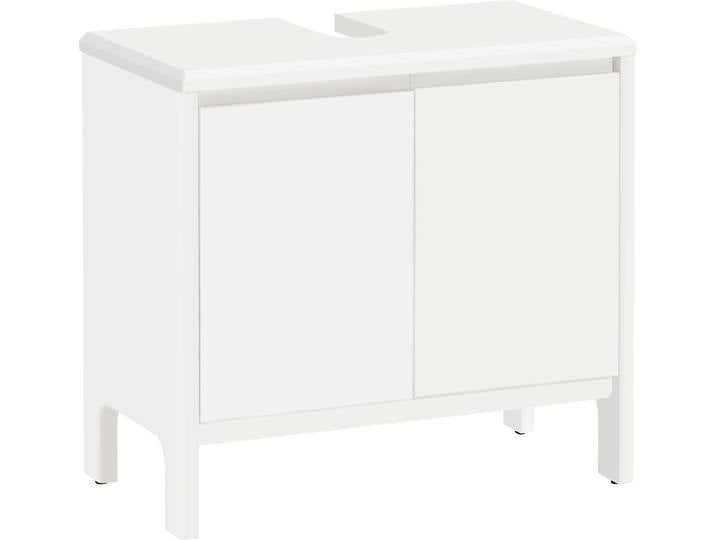 Waschbeckenunterschrank GOODPRODUCT Jorrick , weiss (weiß), B:60cm H:74cm T:34,2cm, Massivholz, Schränke, Waschbeckenunterschrank, Breite 60 cm, Kiefer mit Bio Öl/Wachs behandelt, Siphonausschnitt