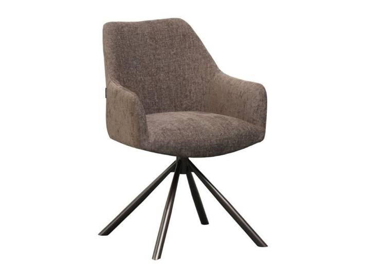 Livin24 Chaise de salle à manger Kay pivotante marron