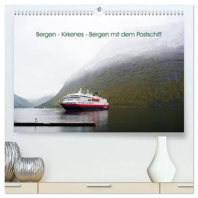 Bergen - Kirkenes - Bergen mit dem Postschiff (hochwertiger Premium Wandkalender 2027 DIN A2 quer), Kunstdruck in Hochglanz