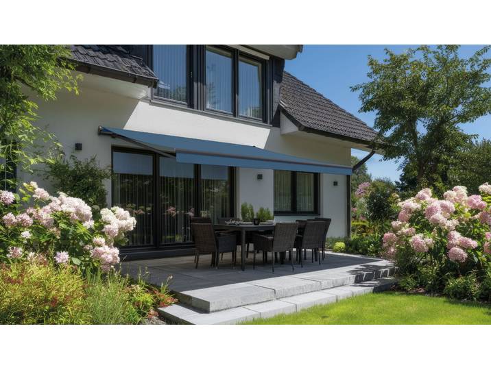 Gelenkarmmarkise KONIFERA PASSAT , blau, B:400cm, Aluminium, Polyacryl, Stahl, Markisen, Gelenkarmmarkise, mit Elektromotor, verschiedene Größen und Farben