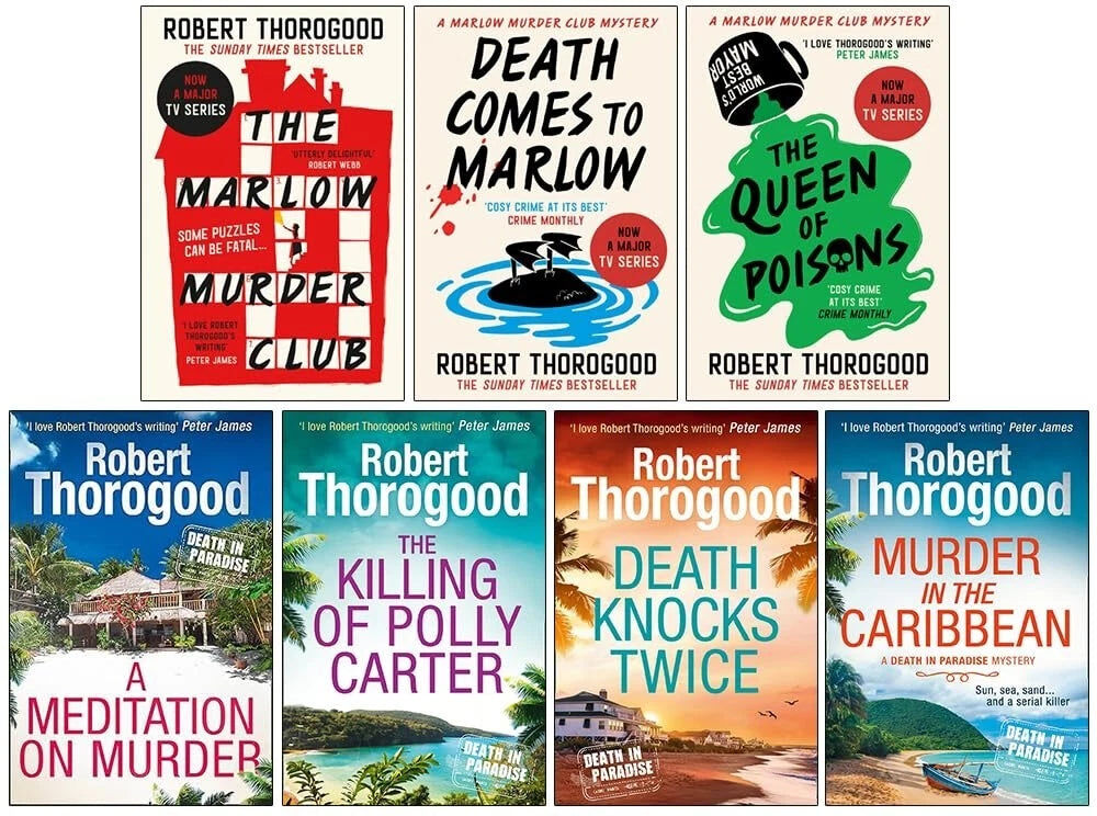 HQ Robert Thorogood 7 Books Collection Set - Marlow Murder Club & Death in Paradise Paperback Cosy Crime Fiction