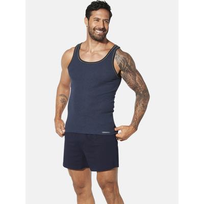 Unterhemd JAN VANDERSTORM "2er Pack Unterhemd HARBUR", Herren, Gr. 3XL, weit, blau (dunkelblau), Obermaterial: 100% Baumwolle CO., Unterhemden Unterhemd