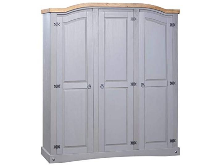 vidaXL Kleiderschrank Mexiko-Stil Kiefer Corona 3 Türen Grau