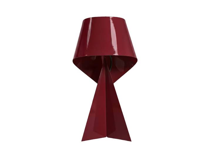 Lampe de table en métal - 35 cm - bordeaux laqué- design by claire