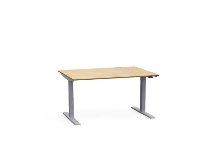 Ergonomischer Sitz-/Stehtisch Tradingzone Smartline 120x80 cm, Eiche/Silbergrau, Neu, Tisch - ideal fürs Homeoffice oder Büro