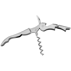 Westmark Kellnerbesteck, Korkenzieher mit 2-Stufen-Hebel, Kapselschneider und Flaschenöffner, Rostfreier Edelstahl, Profi, Silber, 60172270