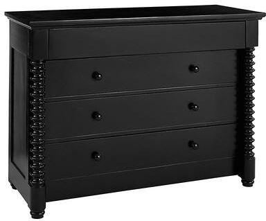 Savoy 3-Drawer Chest - Worn Black - Ballard Designs