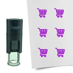CombiCraft Selbstfärbender Stempel 'Einkaufswagen' in der Farbe Lila, Ø10mm