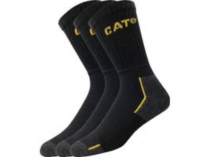 CATERPILLAR Lot de 3 paires de chaussettes de travail homme (Noir, 43-46)