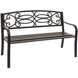 Décoshop26 - Gartenbank aus pulverbeschichtetem Stahl 2-Sitzer Farbe Bronze 04_0001120