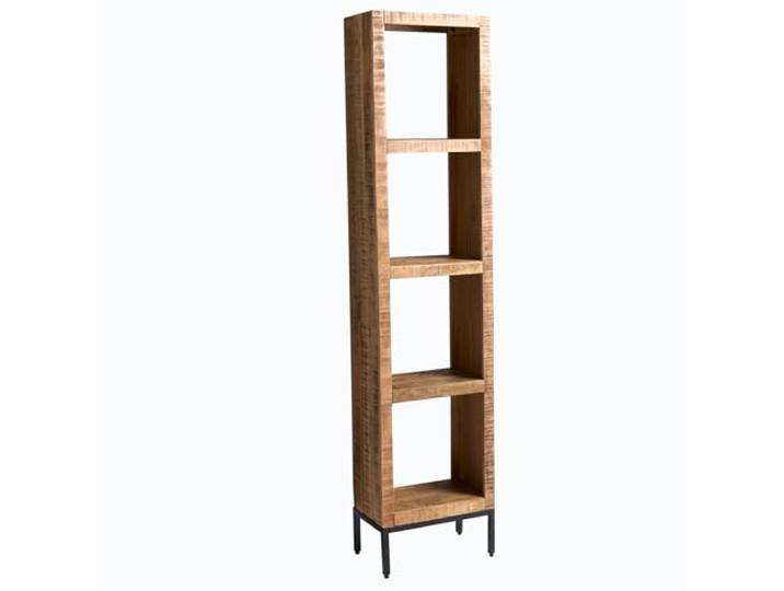 Regal IRON CRAFT 40cm - schwarz natur - Mangoholz Industrial Design offene Fächer, viel Stauraum, 4 Fächer, als Raumtrenner, pflegeleichte Oberfläche, einzigartige Maserung, Bohlenoptik