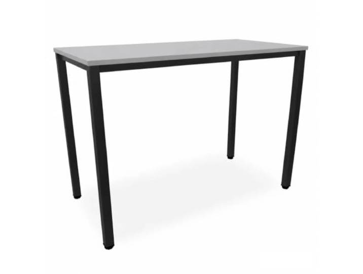 EIGENTLICH Stehtisch Gestell Schwarz, H112,5 cm (Lichtgrau, 160x80 cm) Büro Besprechungs-Stehtisch quadratische Beine Stahlrohr, Meetingtisch Bartisch aus eigener Fertigung für Privat und Gewerbe