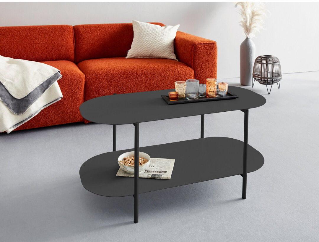 Ebern Designs Eysteinn Four Leg Coffee Table with Storage Black 45cm H X 100cm W X 50cm D