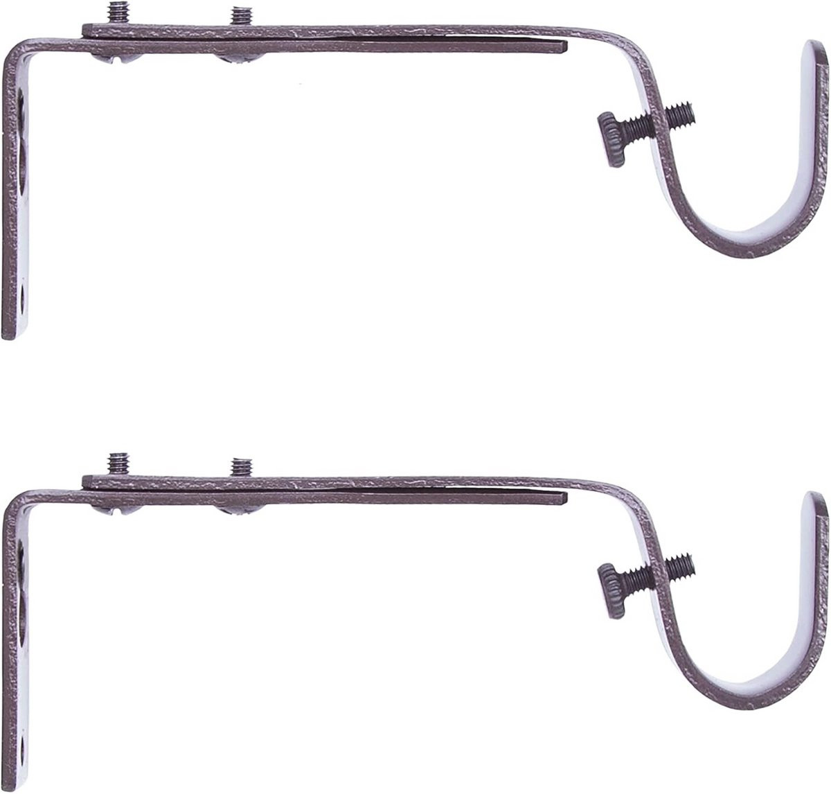 Verstelbare gordijnroede beugels Mokka 2-pack
