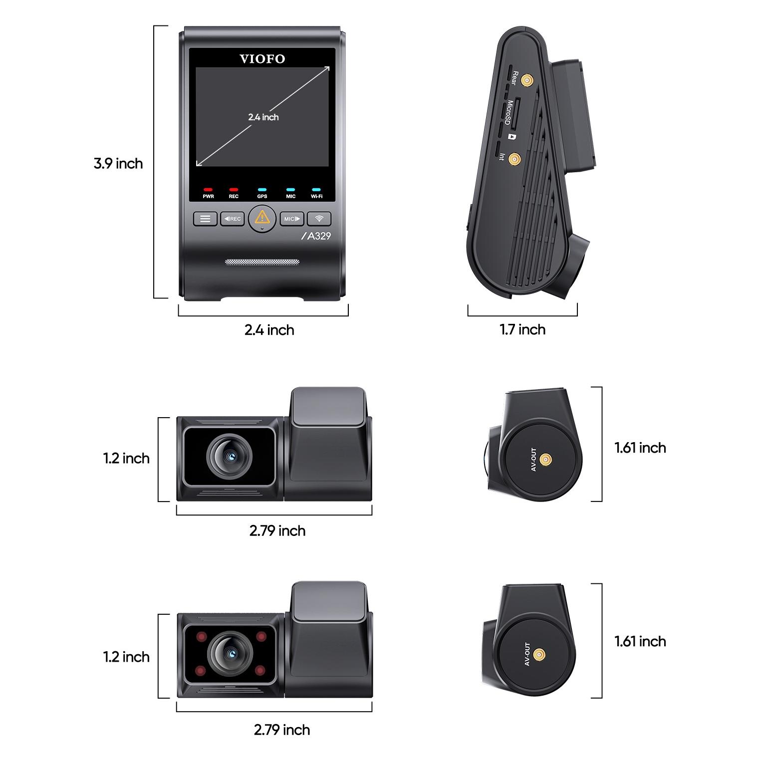Viofo A329S 3CH (Bluetooth, Eingebautes Display, GPS-Empfänger, 4K) (A329S 3CH)