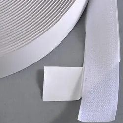 Hakenband selbstklebend auf Rolle mit 25 m 25 mm | weiß, Nylon, Polyester