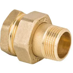 Messing Verschraubung IG/AG 1" flachdichtend