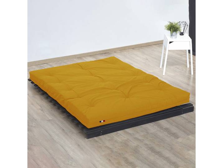 Matelas Futon Latex Et Fibres Fabrication Française Couleur Ocre 140 X 190