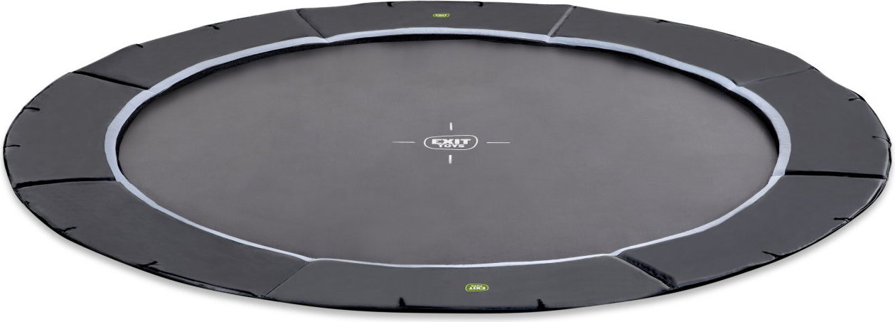 EXIT Dynamic Sporttrampolin ø366cm, Bodentrampolin, Rund, für Kinder, Schwarz