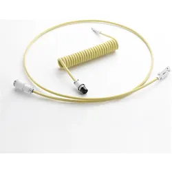 CableMod Pro Coiled Keyboard Cable USB-C zu USB Typ A, Lemon (1.50 m, USB 2.0), USB Kabel