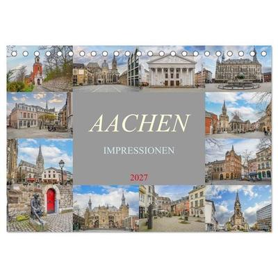 Aachen Impressionen (Tischkalender 2027 DIN A5 quer), CALVENDO Monatskalender