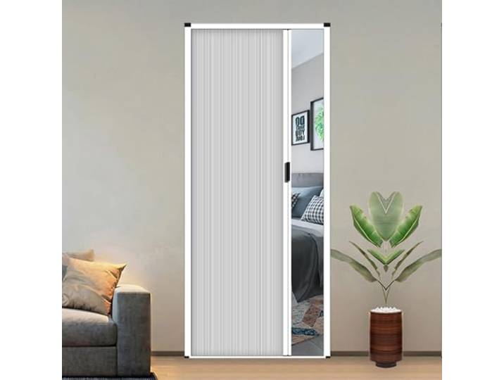 Pounjsd falttür komplettset, falttüren innentüren, faltschiebetür komplettset, falttür mit rahmen, raumspartür platzsparende türen, falttüren nach maß, 203cm Hoch, Magnetische, für Den Wohnschrank