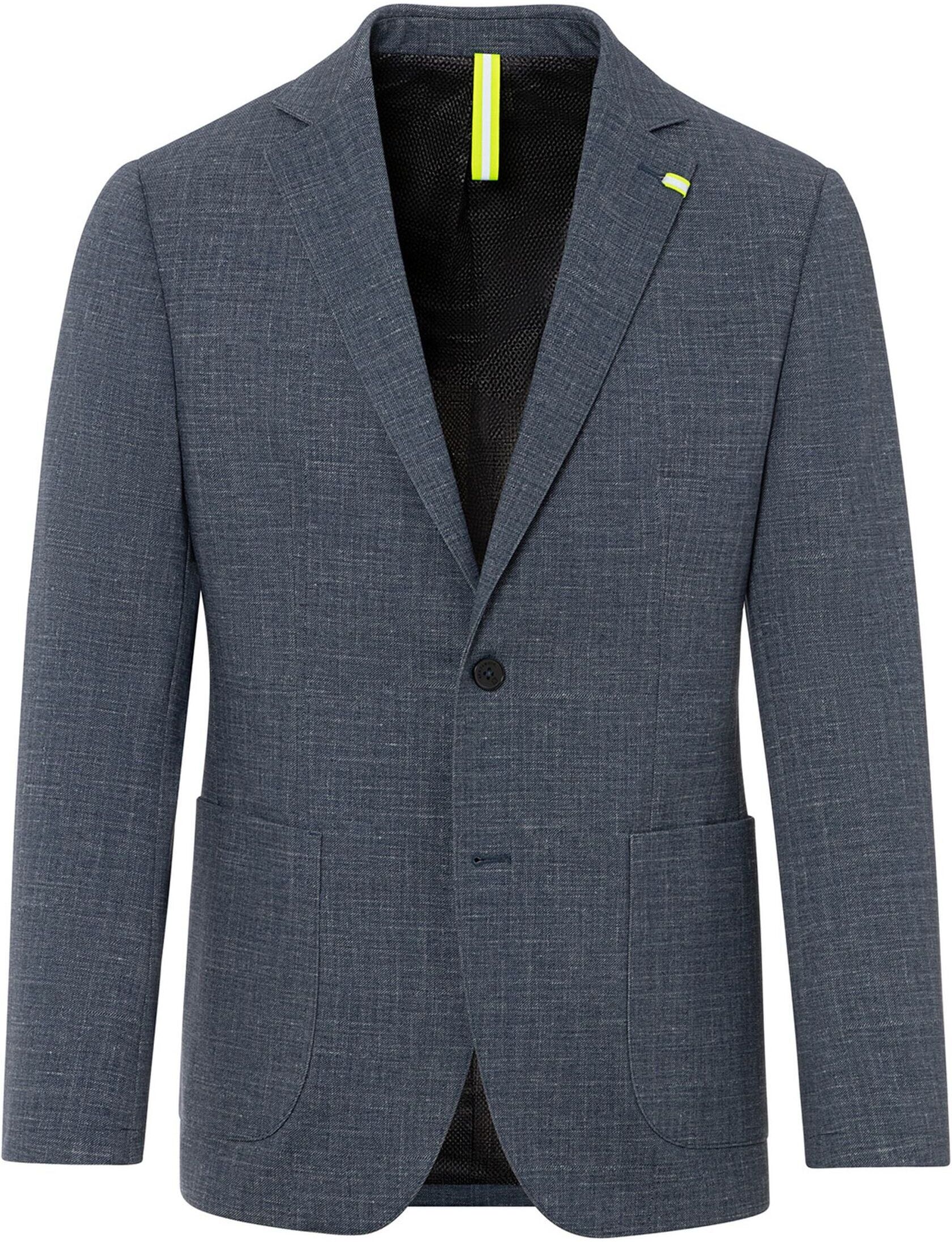 Jackett BENVENUTO. "BENVENUTO. Sneaker-Jacket", Herren, Gr. 50, blau (mittelblau struktur), Obermaterial: 88% Polyester PES. 6% Elasthan EL. 6% Viskose CV. Futter: 100% Polyester PES. 100% Polyester PES., meliert, slim fit, V-Ausschnitt, Sakkos Jackett, m