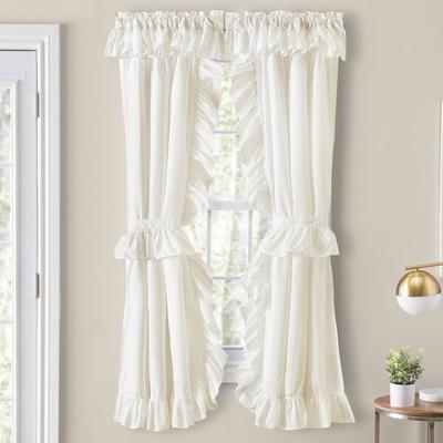A. L. Ellis Inc Charlene Ruffled Priscilla Curtain Pair, 84 x 63, Natural