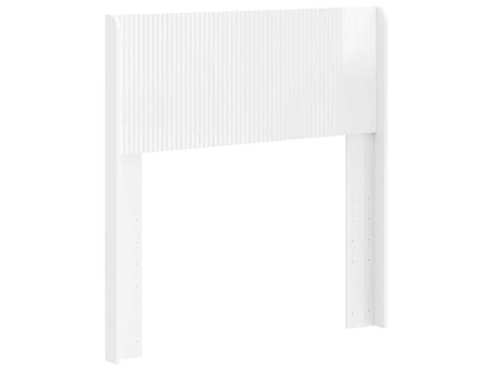 Makastle Kopfteil Hochglanz Weiß PB 97x7x100 cm Vertikales Latten-Design