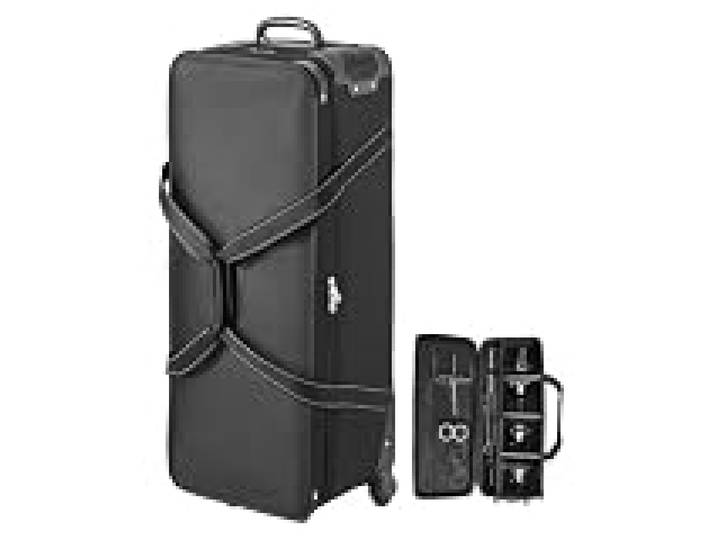 VEVOR Valise à roulettes pour équipement de Studio, 100x38x32 cm, Sac Transport pour Appareil Photo, avec roulettes, Sangles, Compartiment rembourré, poignée, pour Pied éclairage, trépied, télescope