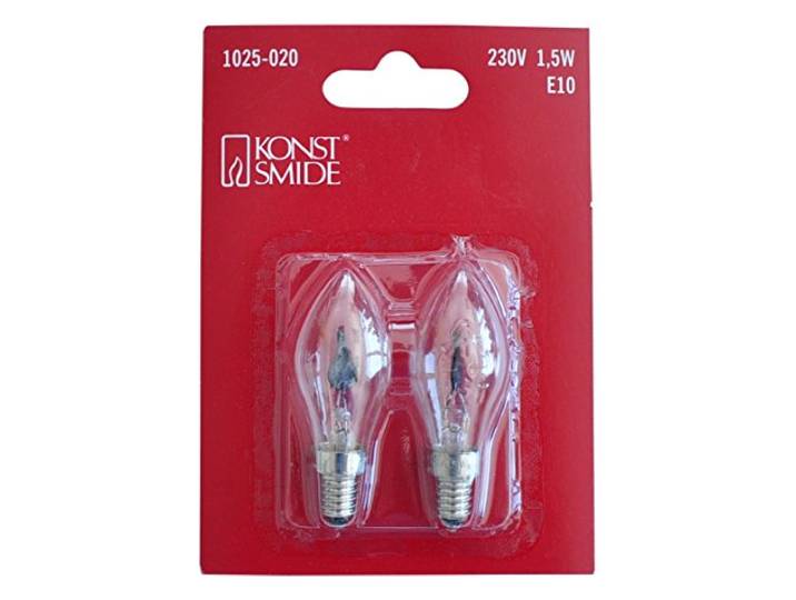 Konstsmide 1025-020 reservelamp, voor buitenboomkettingen, flikkerend, 230 V, 1,5 W, blisterverpakking van 2, E10-schroefdraad