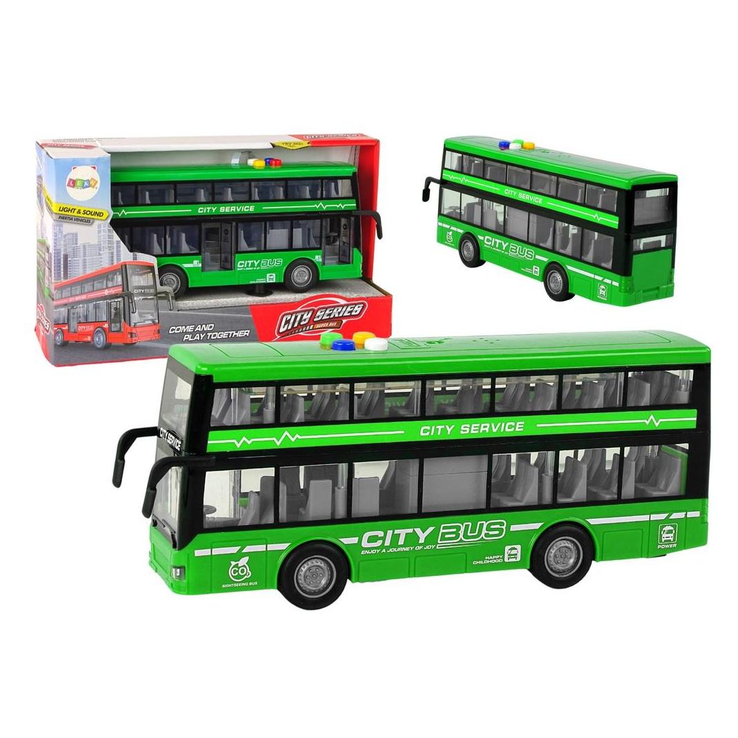 Lean Toys Doppeldeckerbus mit Friktionsantrieb 1:16 grün (39995565)