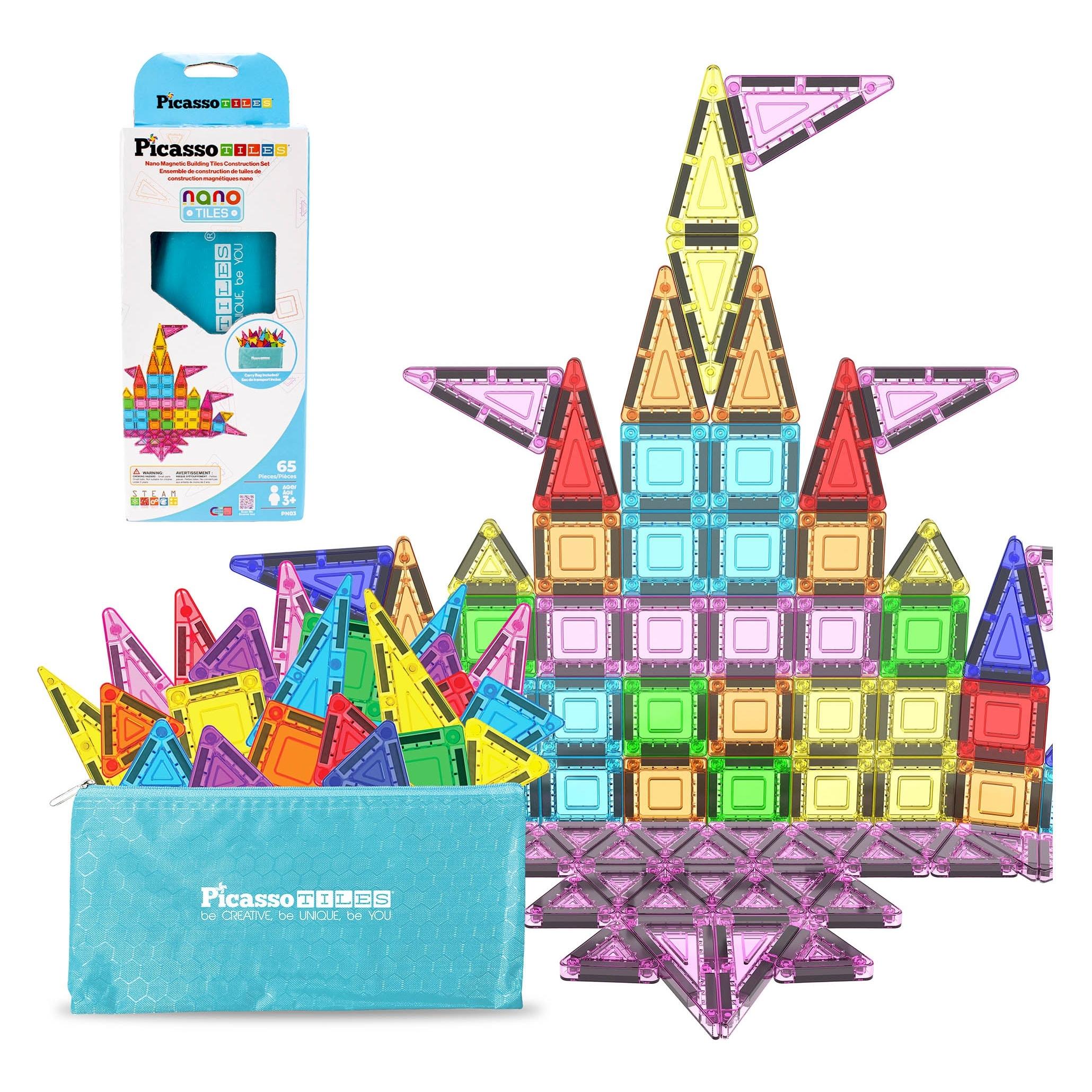 Paloma Picasso 65pc Nano Magnetic Building Tiles Construction Set with Pencil Pouch (PN03)