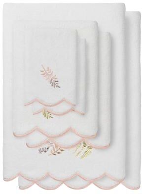 Authentic Hotel and Spa 100% Turkish Cotton FERN TOSS Scallop Embellished Towel Collection.