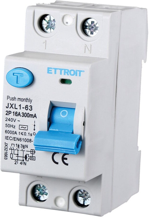 Ettroit Interruttore Differenziale Puro 2p 16 A 300 Ma  Jx321663