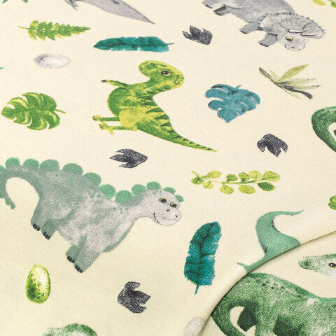 Baumwoll-Jersey "Dino" mit Elasthan, natur-color
