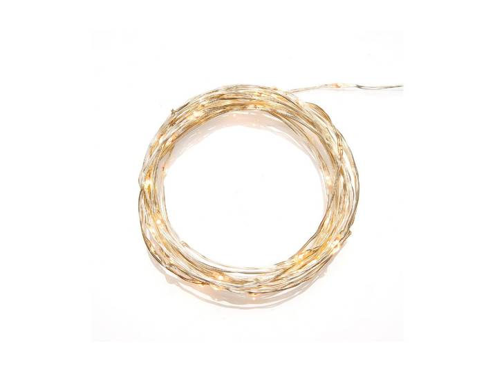 KONSTSMIDE LED-Lichterkette 100 bernsteinfarbene LEDs, 3 V , gold (transparent), Lichterketten, LED-Lichterkette