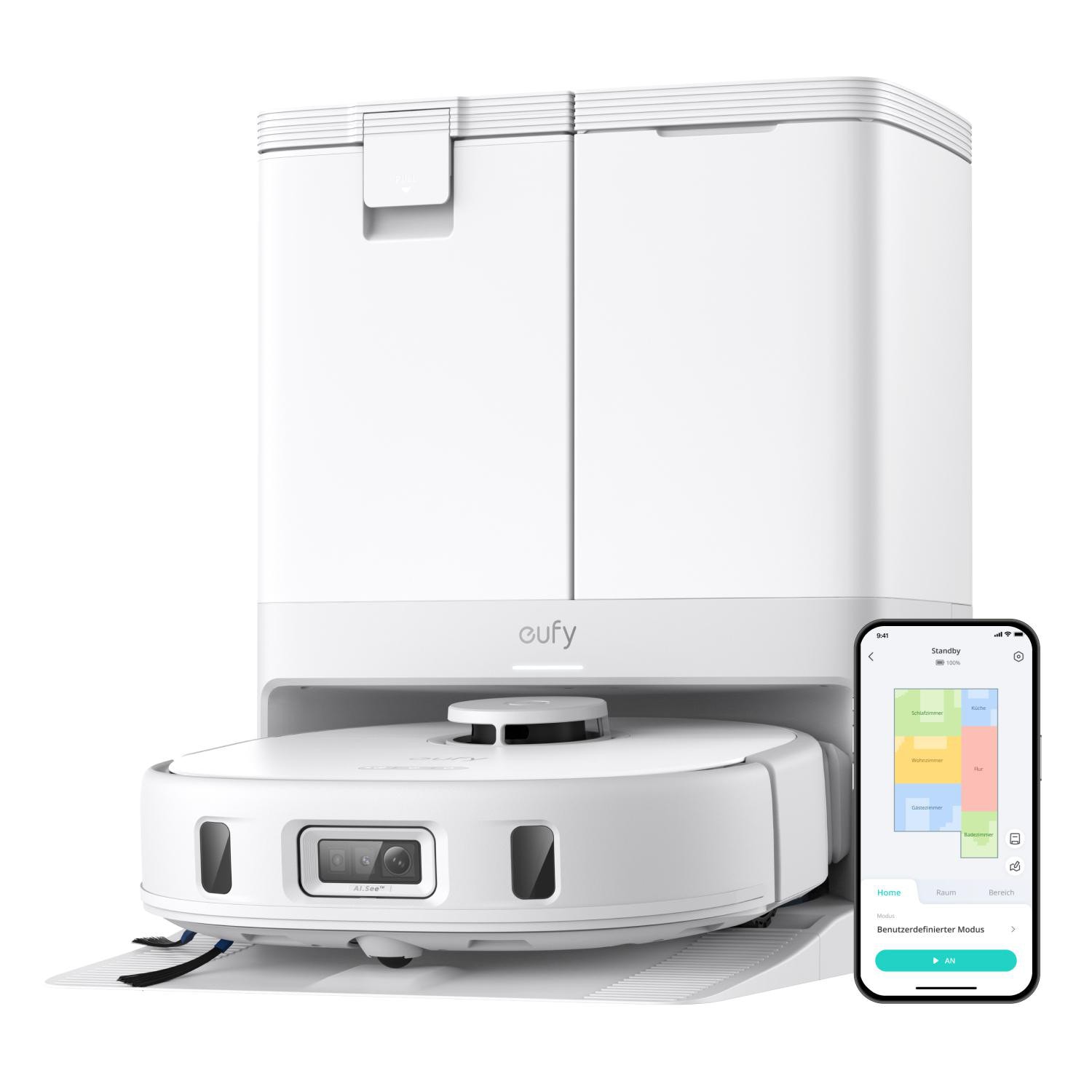 eufy Robot Vacuum X10 Pro Omni White Saugroboter mit Wischfunktion