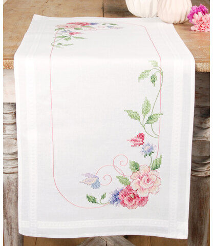 Stickläufer "Rosen & Schmetterlinge"