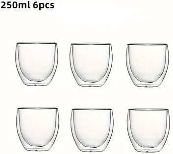 Smart Shopping Spot Double Wall Glass Espresso Cups Set Thermal Glass Coffee Cups Clear Insulated Coffee Mugs 250ml
