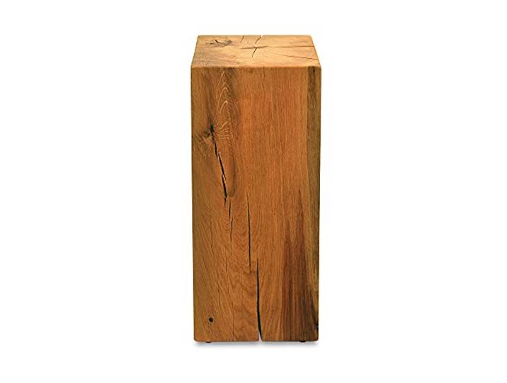 ms factory Holzblock Eiche Massiv - Handgefertigter Holzklotz - Rustikale Holzsäule - Beistelltisch Hocker Dekosäule - 20 x 20 x 60 cm