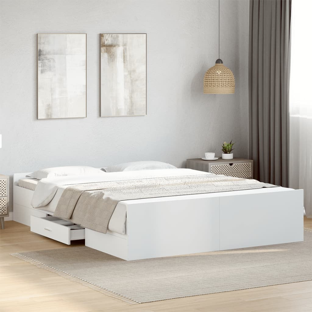 17 Stories Peltz Bed White Kingsize (5')