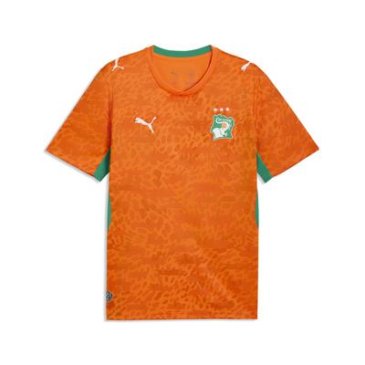 Trainingsshirt PUMA "Elfenbeinküste 2026 Heimtrikot Herren", Herren, Gr. 3XL, rickie orange sport grün, Obermaterial: 100% Polyester. Rippe: 100% Polyester. Einsatz: 100% Polyester, bedruckt, regular fit, Rundhals, Shirts