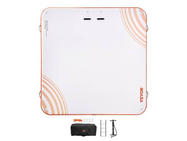 VEVOR Quai Flottant Gonflable\, Plateforme de Quai Gonflable\, Tapis de Quai Flottant antidérapant avec échelle Amovible et Sac de Transport Portable\, Plate-Forme Flottante pour océan\, Piscine\, Plage