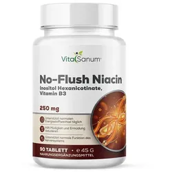 VitaSanum® – No-Flush Niacin (Vitamin B3) – 250 mg – 1 Tablette Tagesportion