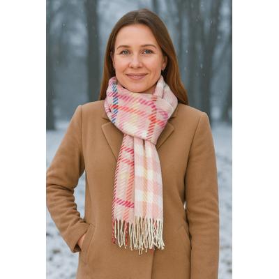 Wollschal "Bright", Damen, rosa, Polyacryl, COLLEZIONE ALESSANDRO, kariert, Basic, Modetücher, moderner Karoschal, Made in Italy