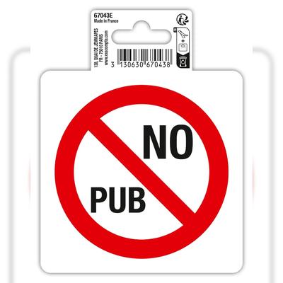 Exacompta 67043E Hinweisschild selbstklebend, Keine Werbung, 10x10 cm, PVC - Rot