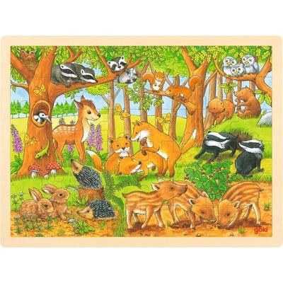 Einlegepuzzle Tierkinder im Wald