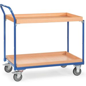 Fetra Tischwagen 3762, aus Metall & Holz, mit 2 Etagen, Tragkraft 300kg, 1000 x 600mm