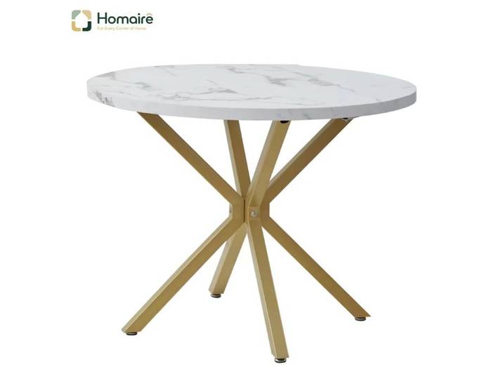 Table à manger blanc 100.00 x 100.00 x 76.50 cm HOMAIRE